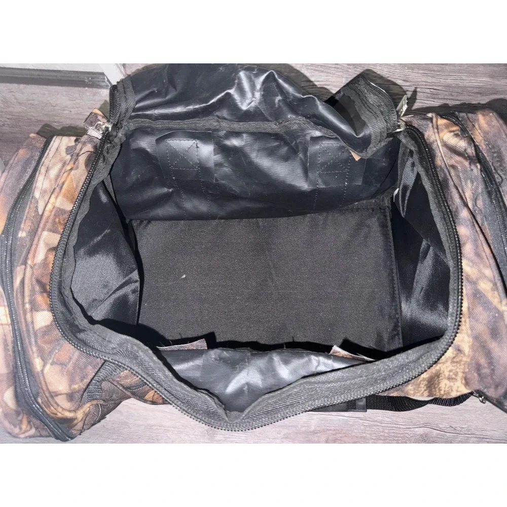 E-Z Roll Camo Duffel Bag Realtree Leaf Pattern Travel Hunting Gear Bag Brown